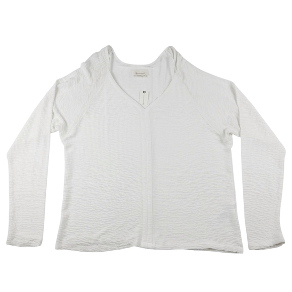 Anthropologie Tops - NWT Women's Anthropologie Basic V Neck Long Sleeve Blouse, Size XL, Ivory